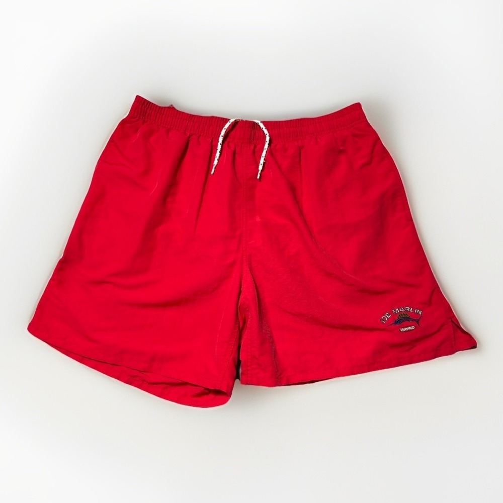 Joe Marlin Original Outfitters Mens Swim Trunks XL Red Lined Nylon